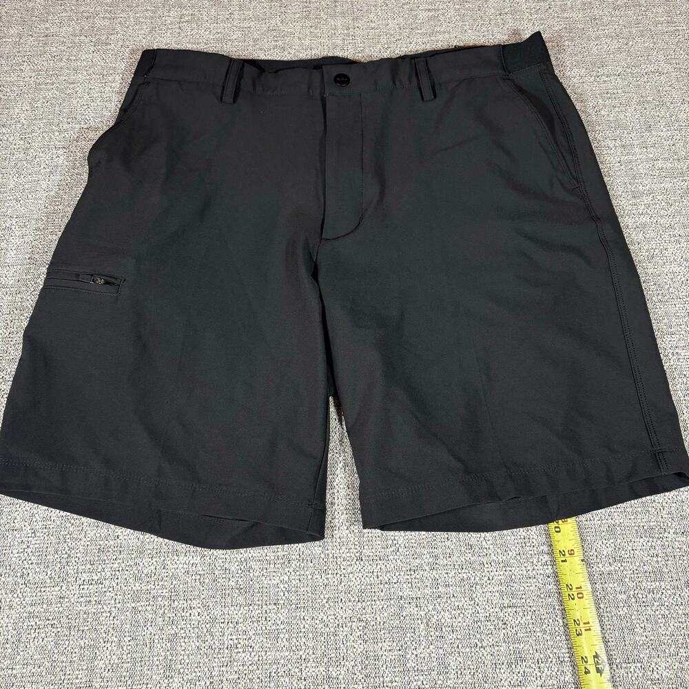 Greg Norman Mens 34Performance Flat Front Travel Golf Shorts Black